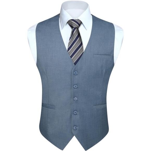 Men's Vest Formal Waistcoat Greyish Blue